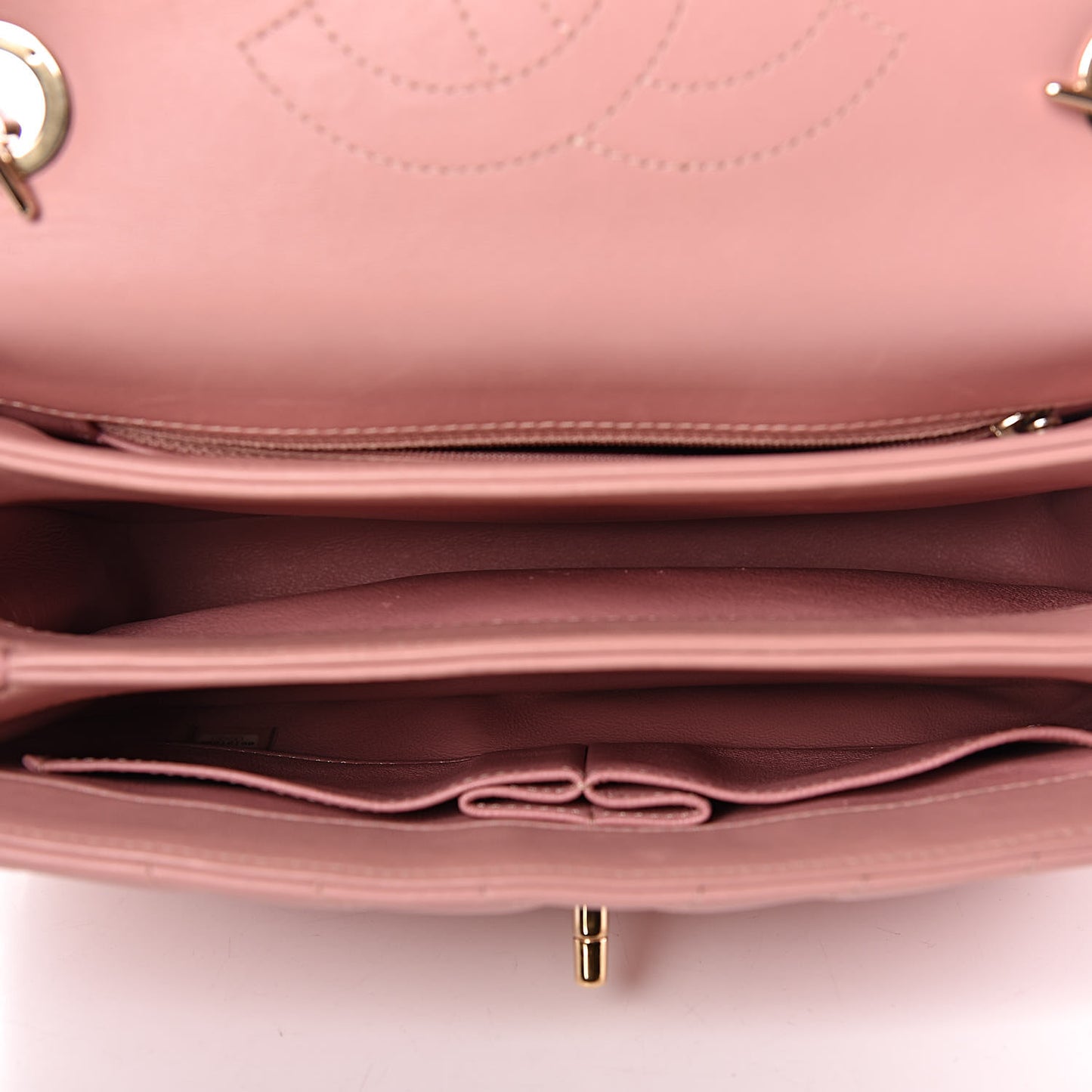 Lambskin Chevron Quilted Small Trendy CC Dual Handle Flap Bag Pink