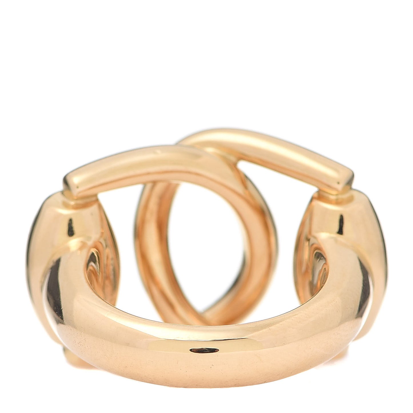 18K Yellow Gold Double Horsebit Ring 55 7.25