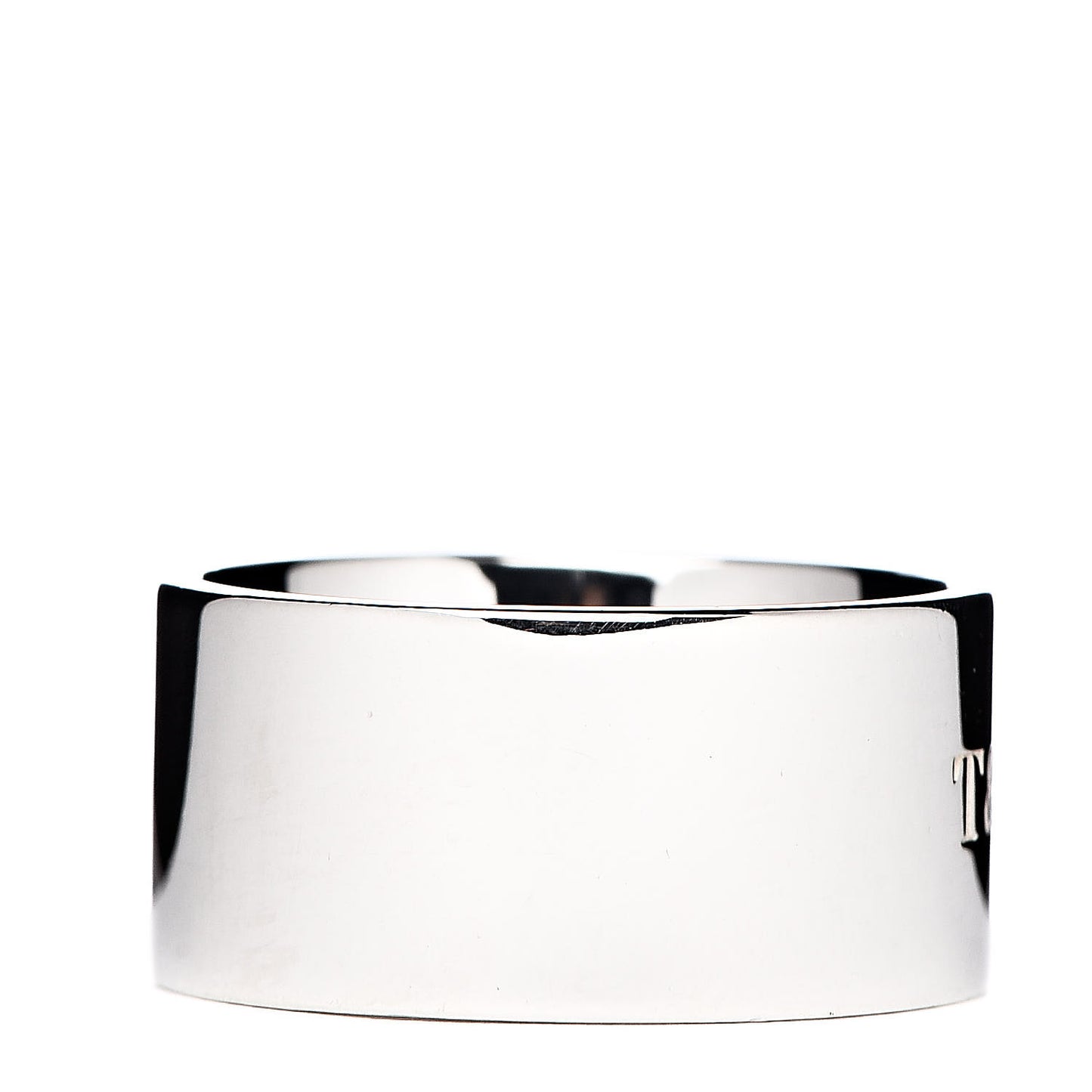 Sterling Silver Diamond Lock Wide Band Ring 53 6.25