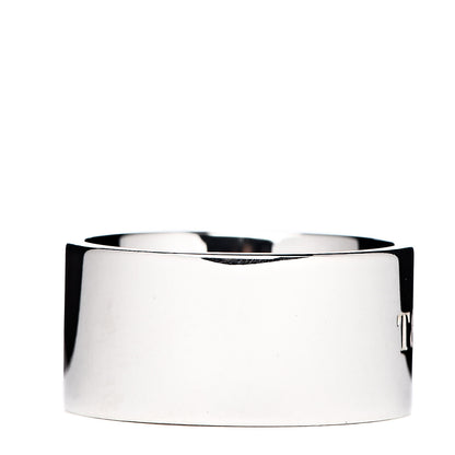 Tiffany Sterling Silver Diamond Lock Wide Band Ring 53 6.25 3 of 4