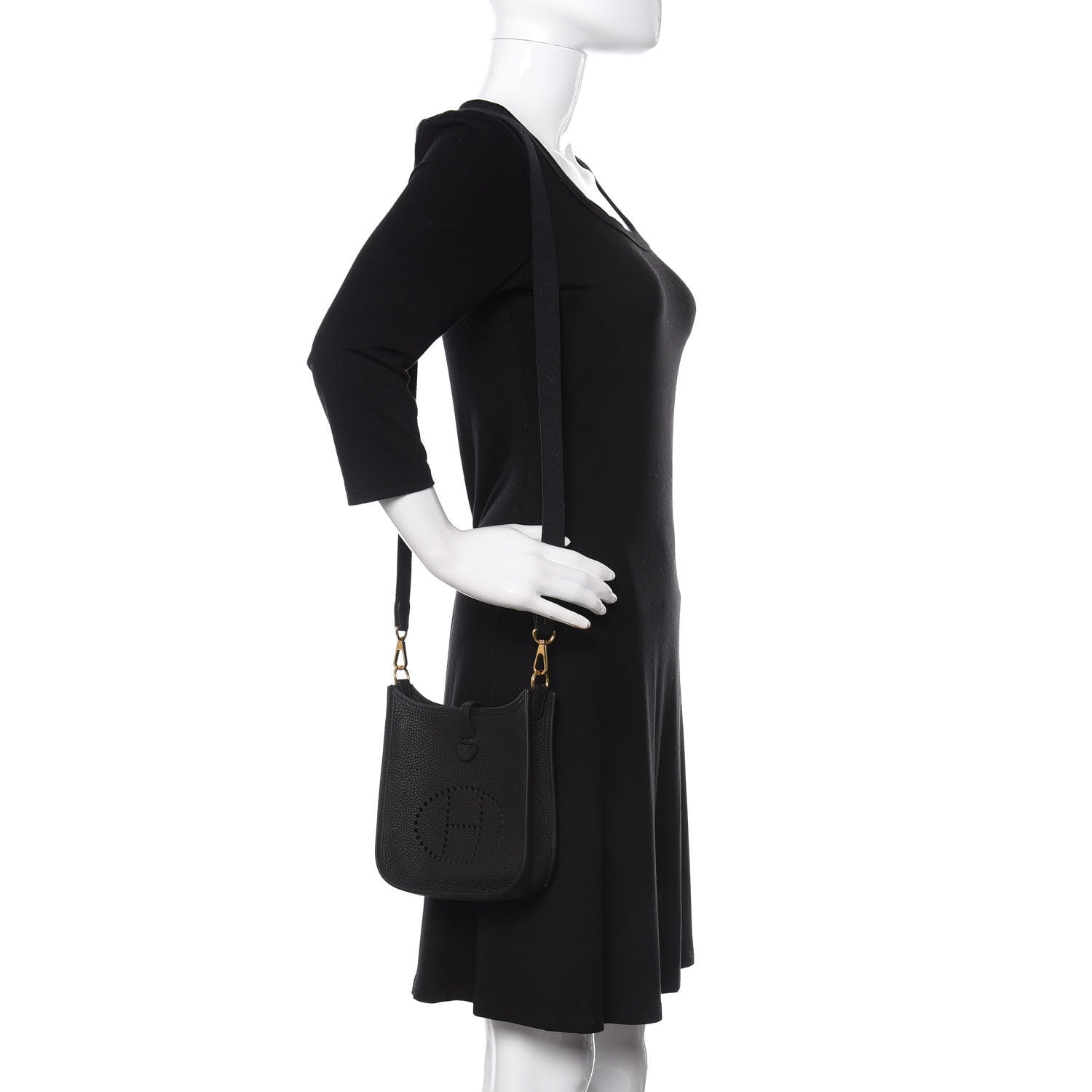 Hermes Taurillon Clemence Evelyne TPM Black 2 of 10
