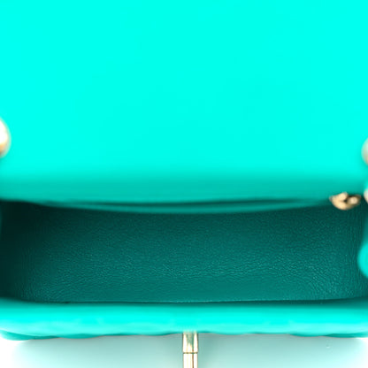 Chanel Lambskin Quilted Mini Square Flap Turquoise 5 of 13