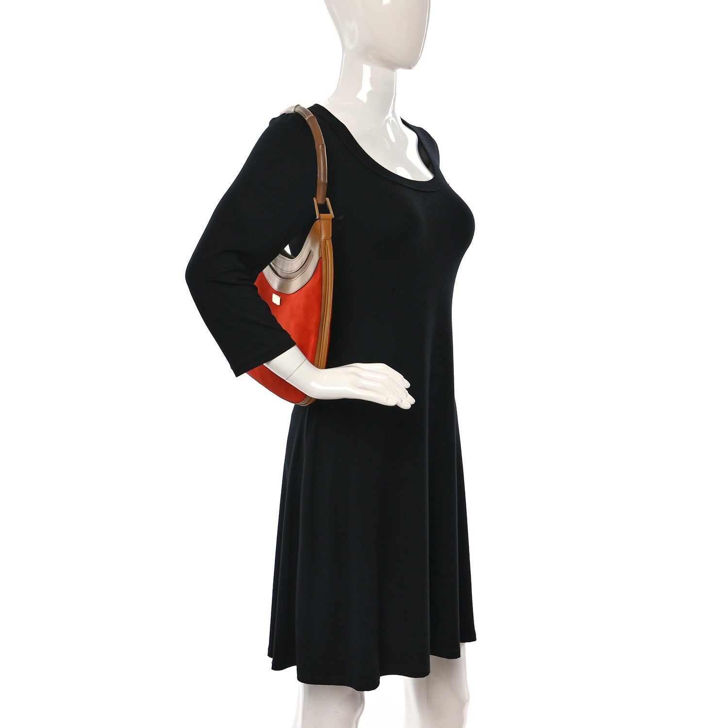 Gucci Suede Calfskin Bamboo Handle Jackie O Hobo Orange 2 of 13