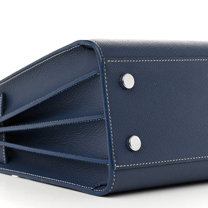 Saint Laurent Grained Calfskin Topstitch Baby Sac De Jour Denim 12 of 15