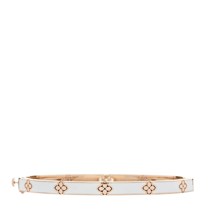 Roberto Coin 18K Rose Gold Diamond Enamel Love in Verona Bangle Bracelet White 2 of 5