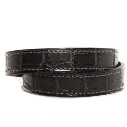 Hermes Matte Alligator Kelly Double Tour Bracelet Small Graphite 3 of 9