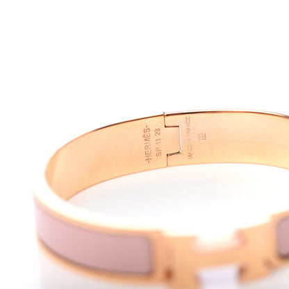 Hermes Enamel Narrow Clic Clac H Bracelet Rose Cassata 4 of 5