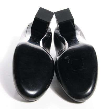 Chanel Leather Round Toe Pumps 38.5 Black 5 of 8