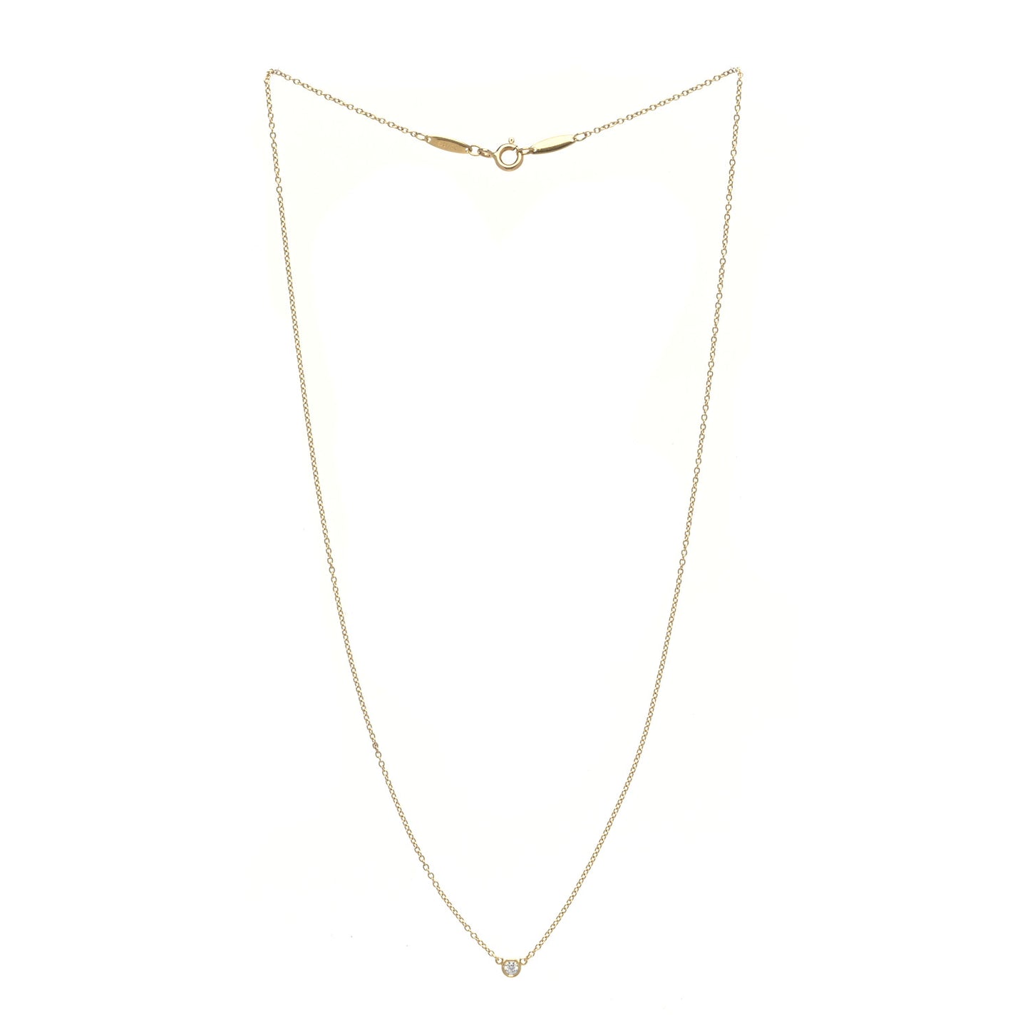 18K Yellow Gold Diamond .05ct Elsa Peretti Diamonds by the Yard Pendant Necklace