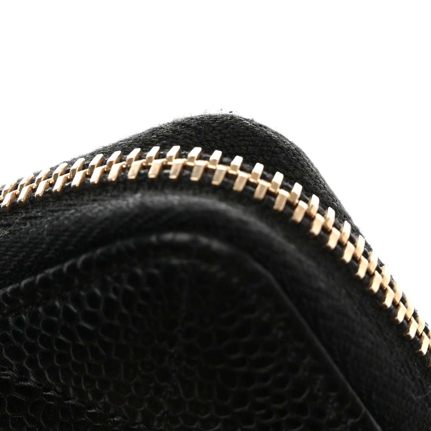 Caviar Quilted Large Zip Around Organizer Wallet Black