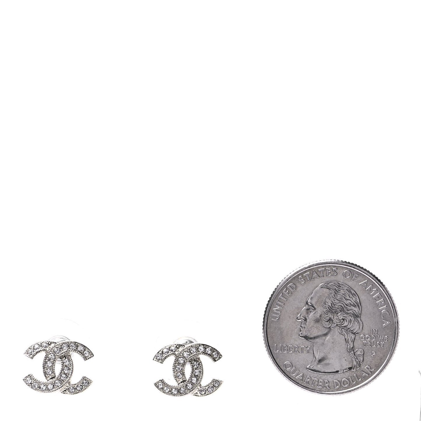Crystal CC Earrings Light Gold