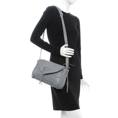 Balenciaga Calfskin Papier Sight Shoulder Bag Grey 2 of 12