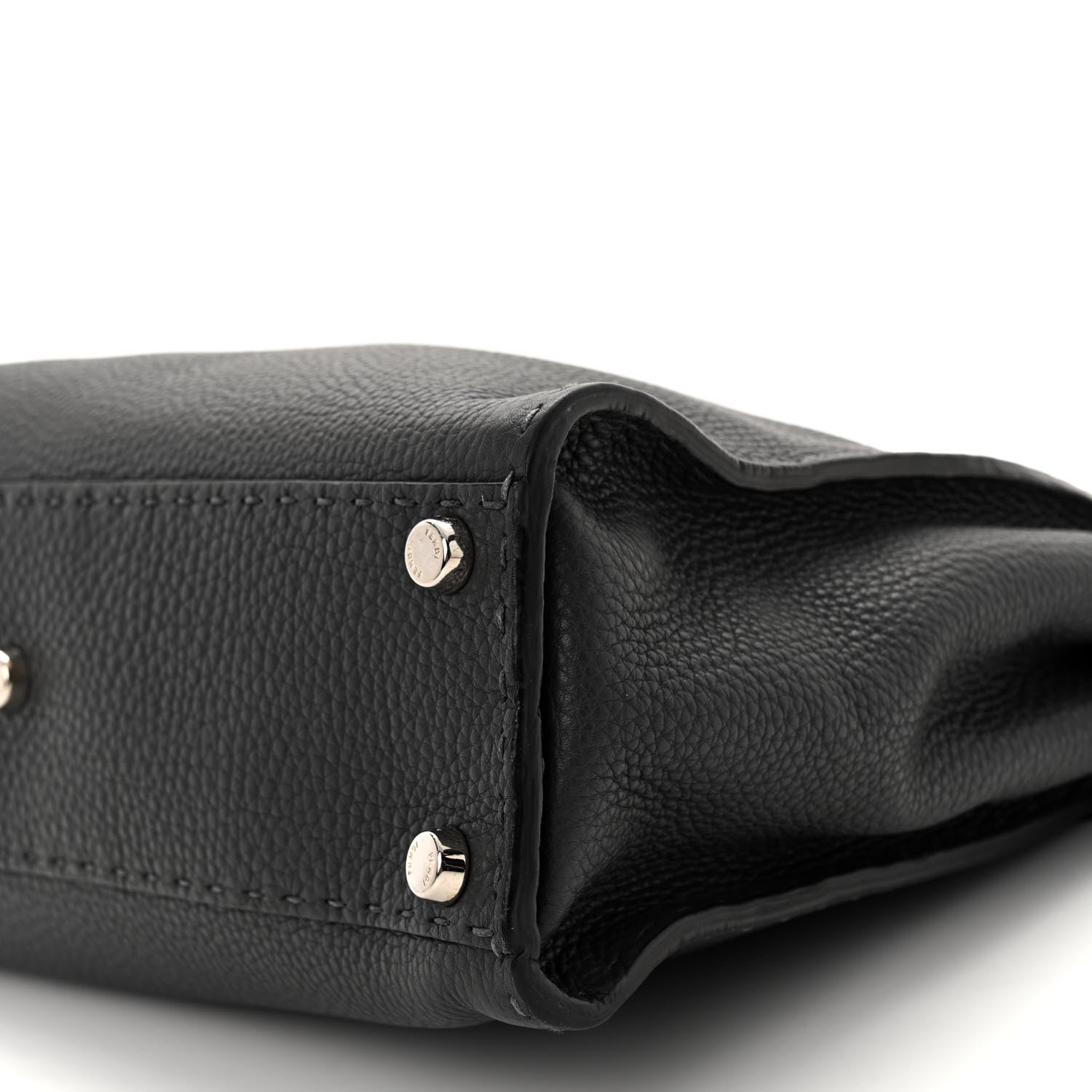 Fendi Cuoio Romano Selleria Bi-Color Medium Peekaboo Iconic Satchel Asfalto Latte 10 of 10