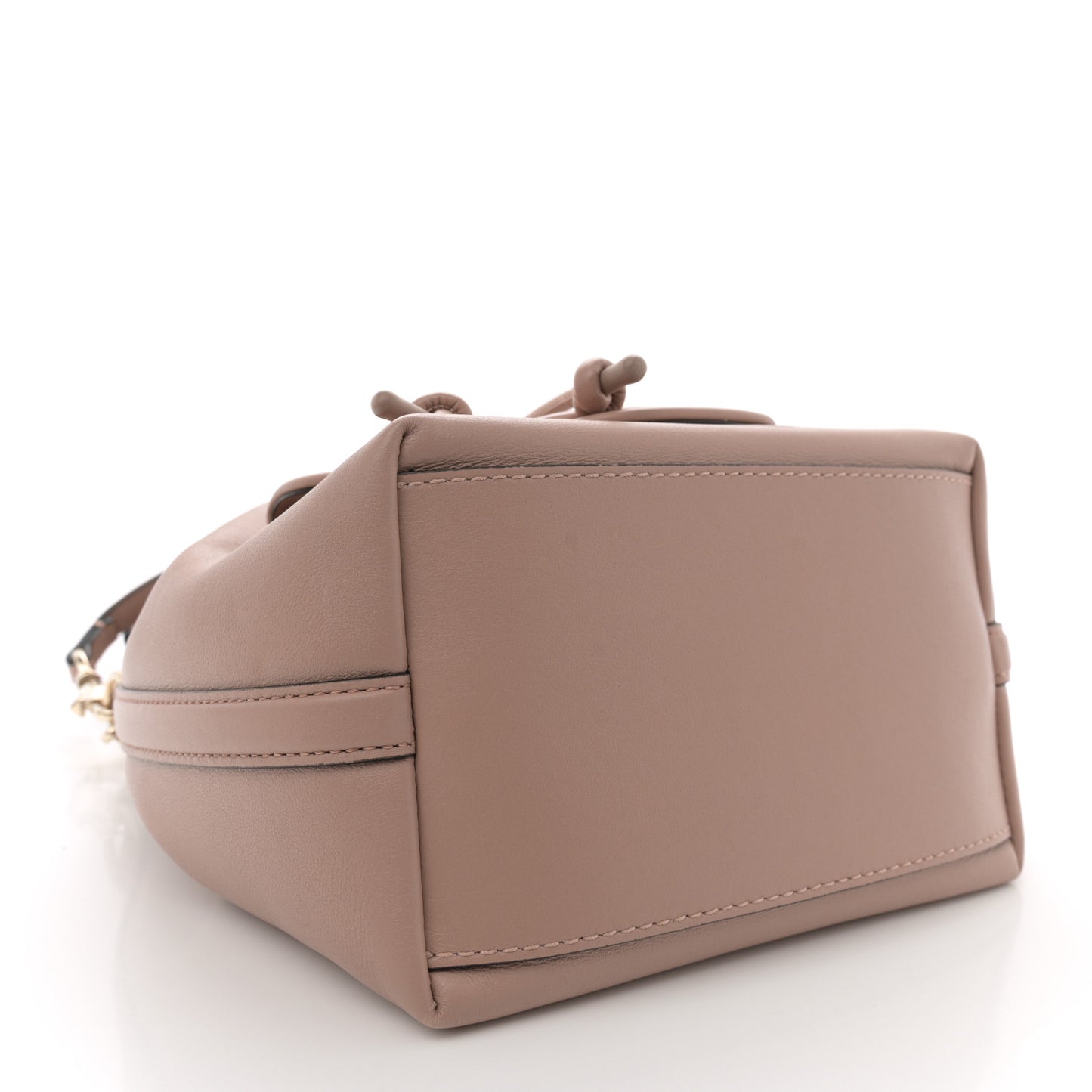 Calfskin Vlogo Small Loco Drawstring Bucket Bag Rose Cannelle