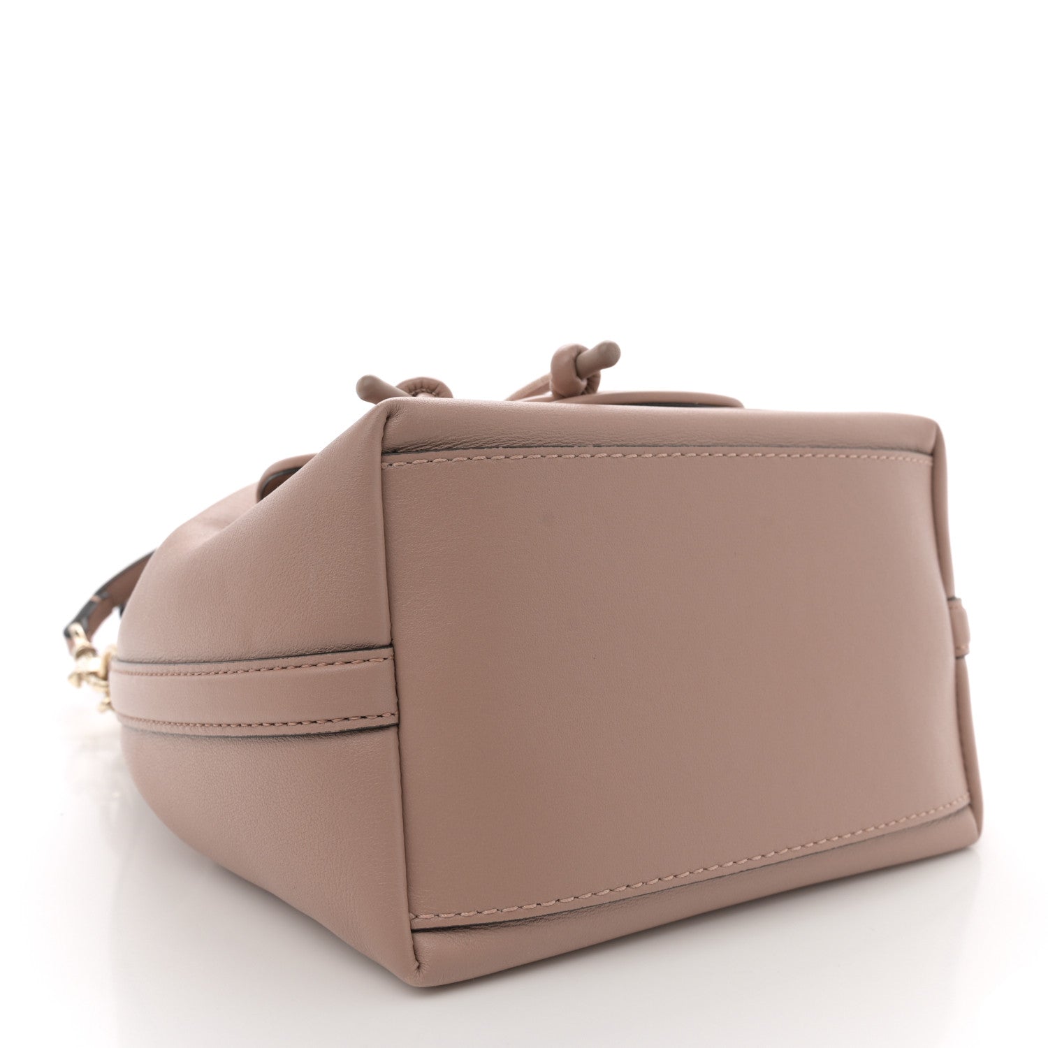 Valentino Garavani Calfskin Vlogo Small Loco Drawstring Bucket Bag Rose Cannelle 4 of 10