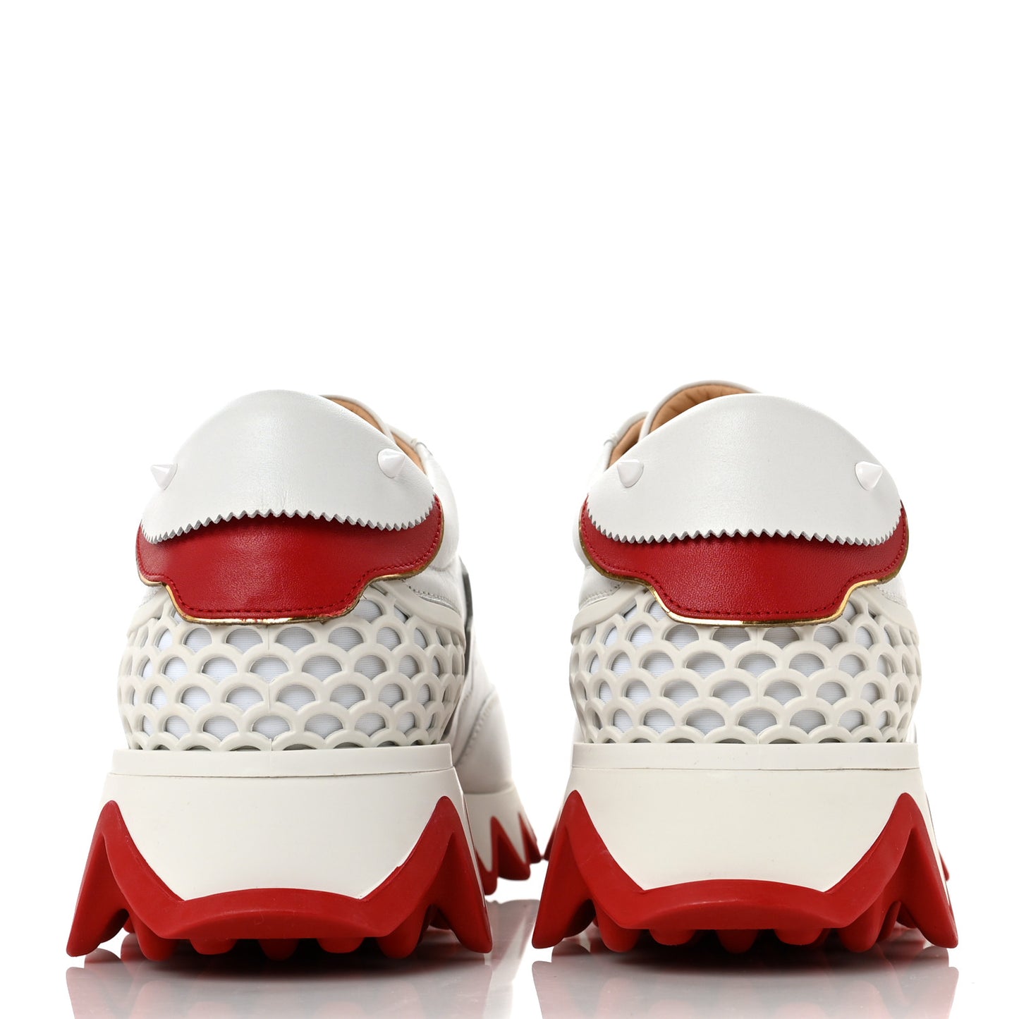 Calfskin Neoprene Womens Loubishark Sneakers 40 White