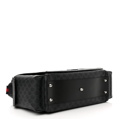 Gucci GG Supreme Monogram Web Messenger Diaper Bag Black Grey 5 of 12