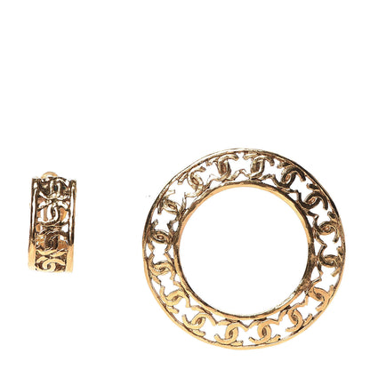 Chanel CC Hoop Clip On Earrings Gold 4 of 6