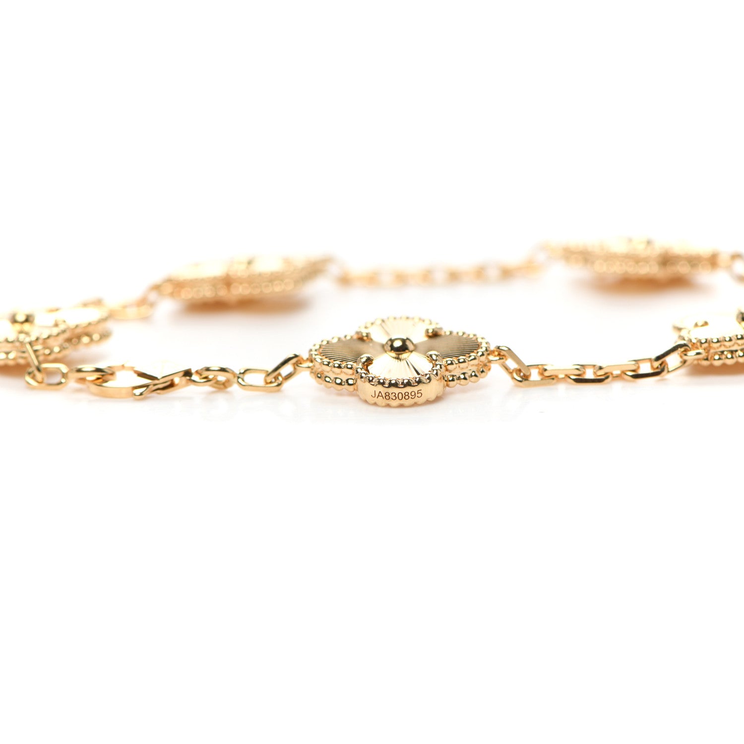 Van Cleef & Arpels 18K Yellow Gold 5 Motifs Guilloche Vintage Alhambra Bracelet 5 of 8