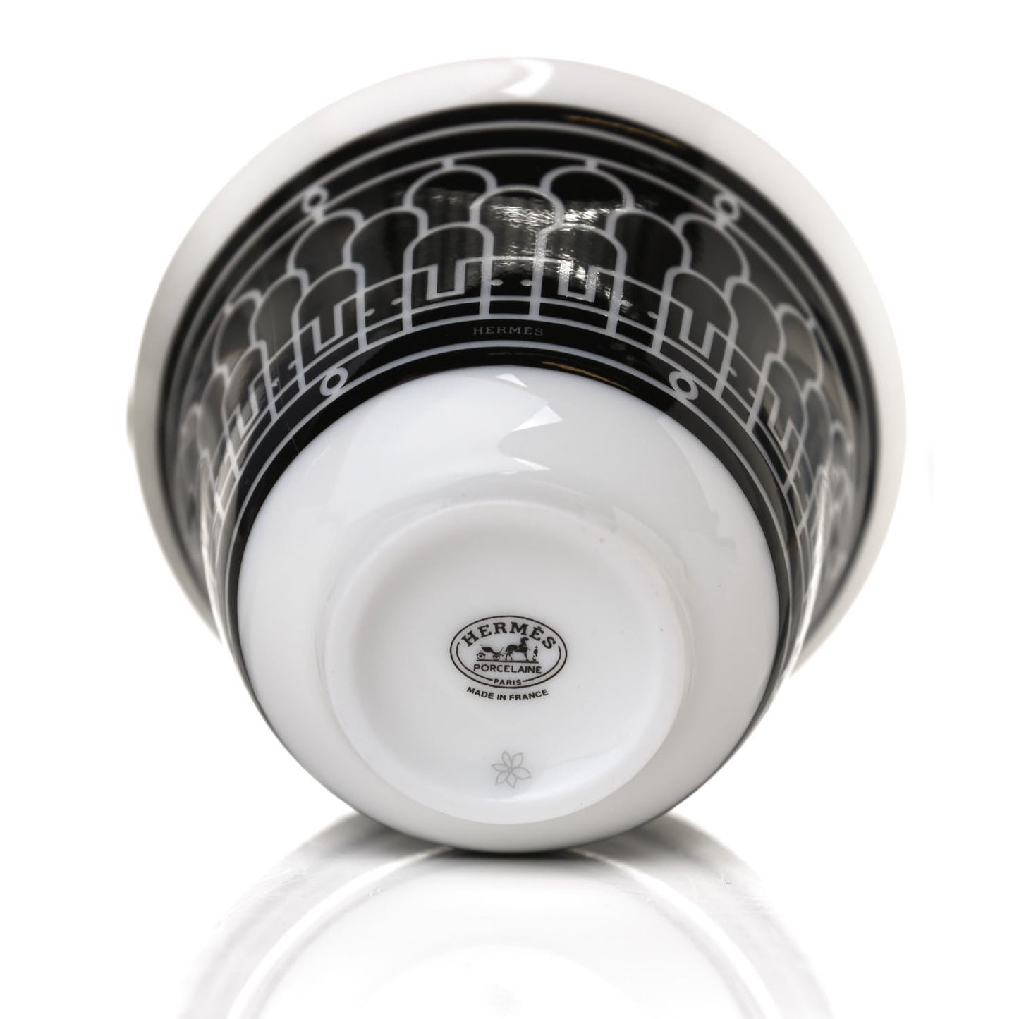 Porcelain H Deco Small Cups Set of 6 Black