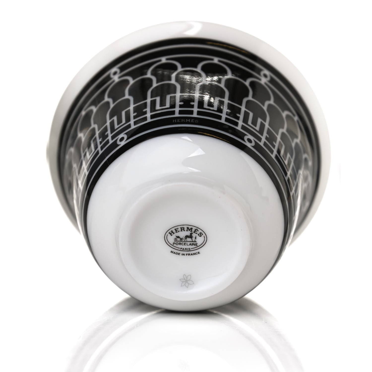 Hermes Porcelain H Deco Small Cups Set of 6 Black 4 of 7