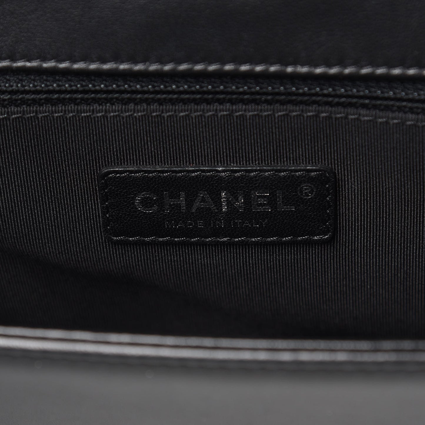 Lambskin Quilted Large Boy Flap Black
