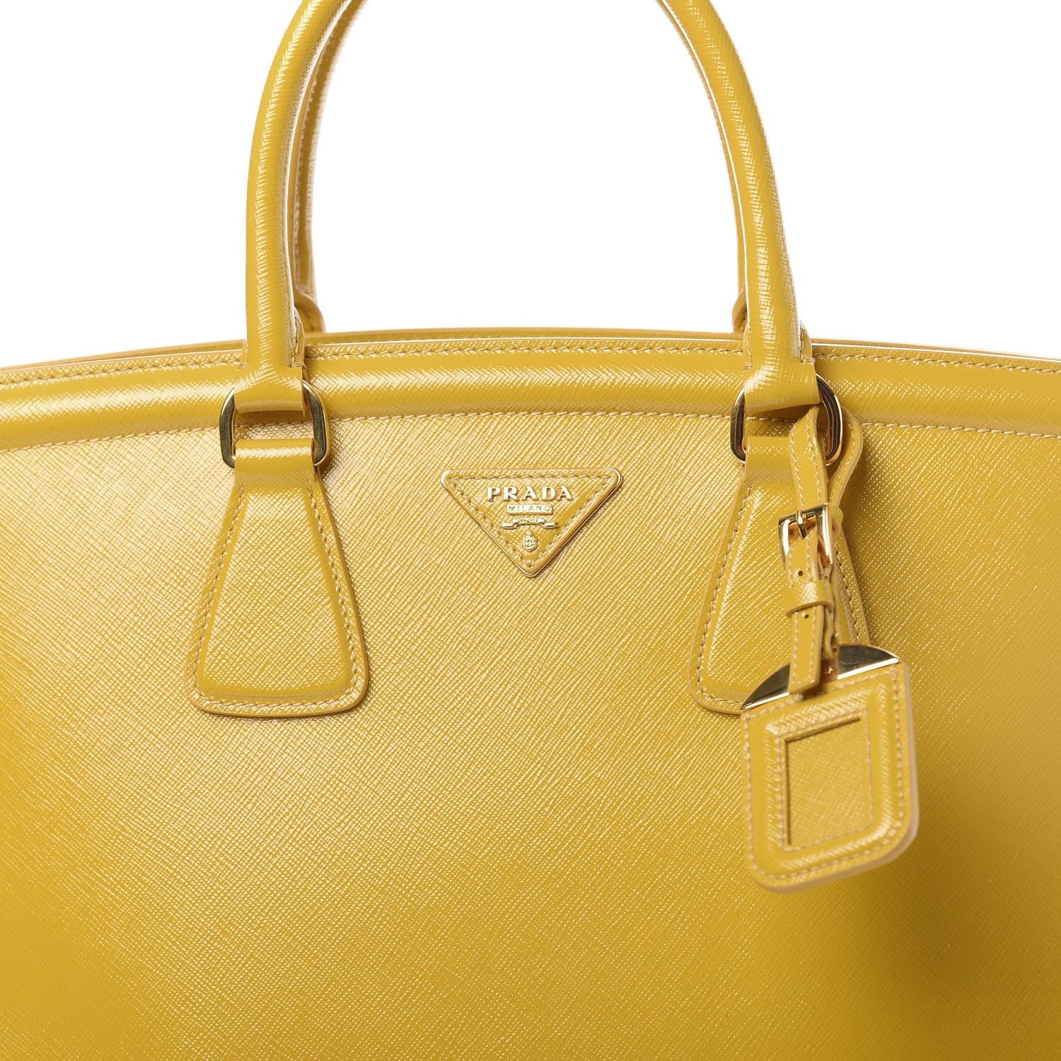 Prada Saffiano Vernice Parabole Tote Mimosa 10 of 13