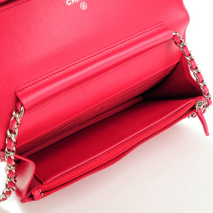 Chanel Patent Calfskin Quilted Boy Wallet On Chain WOC Pink 5 of 8