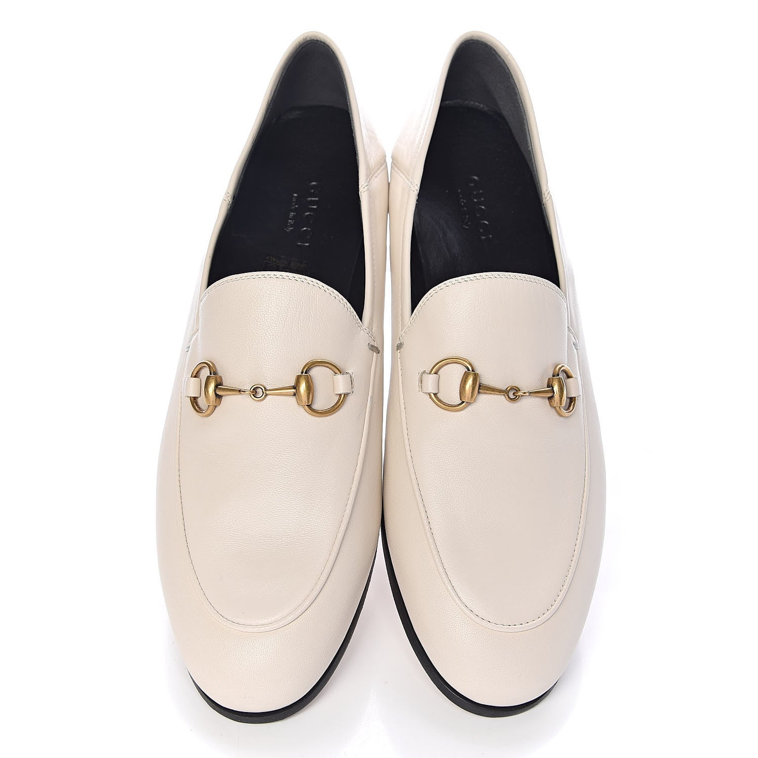 Gucci Lambskin Womens Brixton Horsebit Loafers 37.5 Mystic White 9 of 9