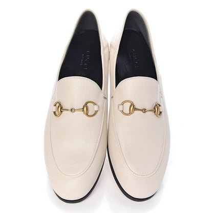 Gucci Lambskin Womens Brixton Horsebit Loafers 37.5 Mystic White 9 of 9
