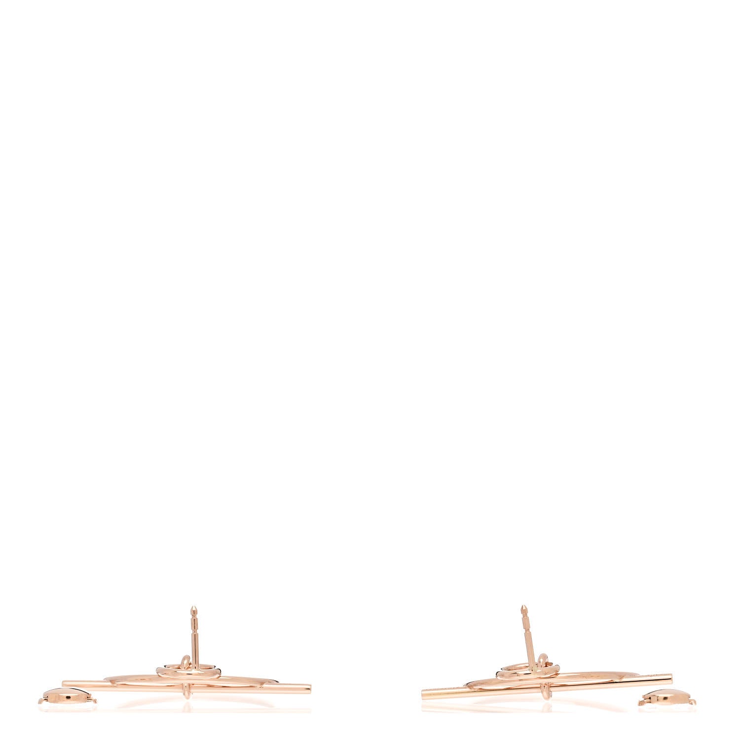 Hermes 18K Rose Gold PM Loop Earrings 3 of 5