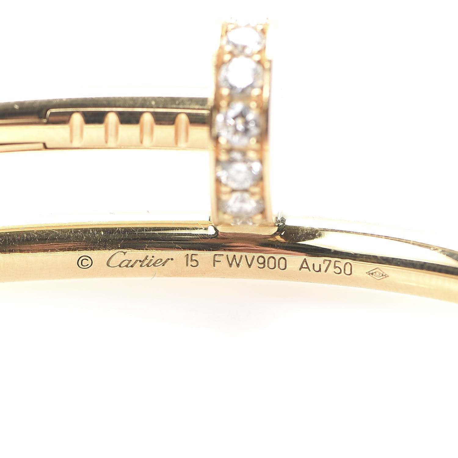 Cartier 18K Yellow Gold Diamond Juste Un Clou Bracelet 15 4 of 7
