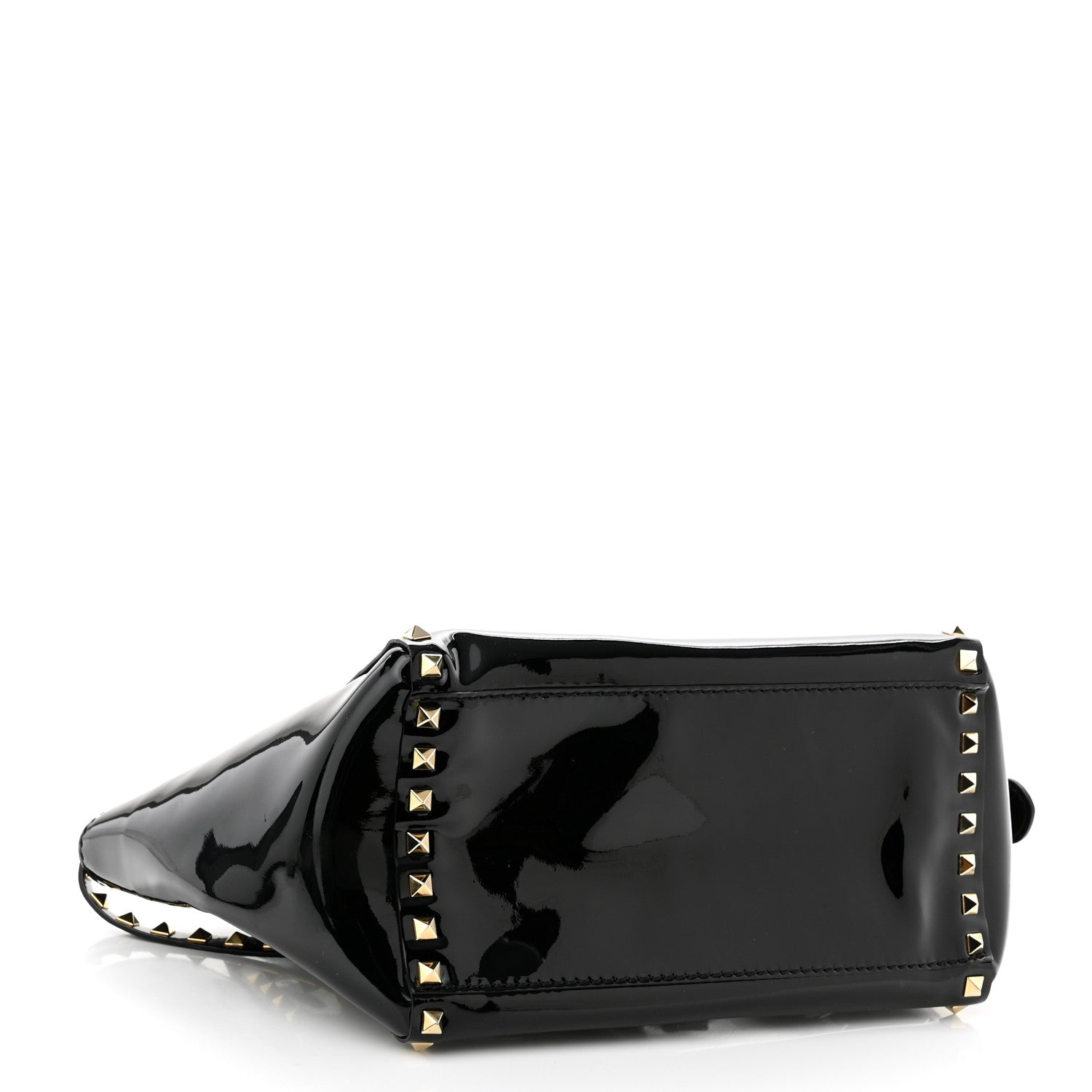 Valentino Garavani Patent Small Rockstud Double Handle Tote Black 4 of 11