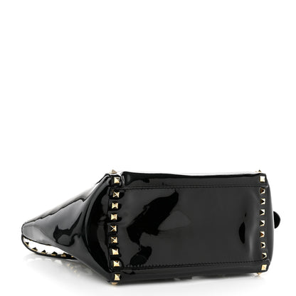 Valentino Garavani Patent Small Rockstud Double Handle Tote Black 4 of 11