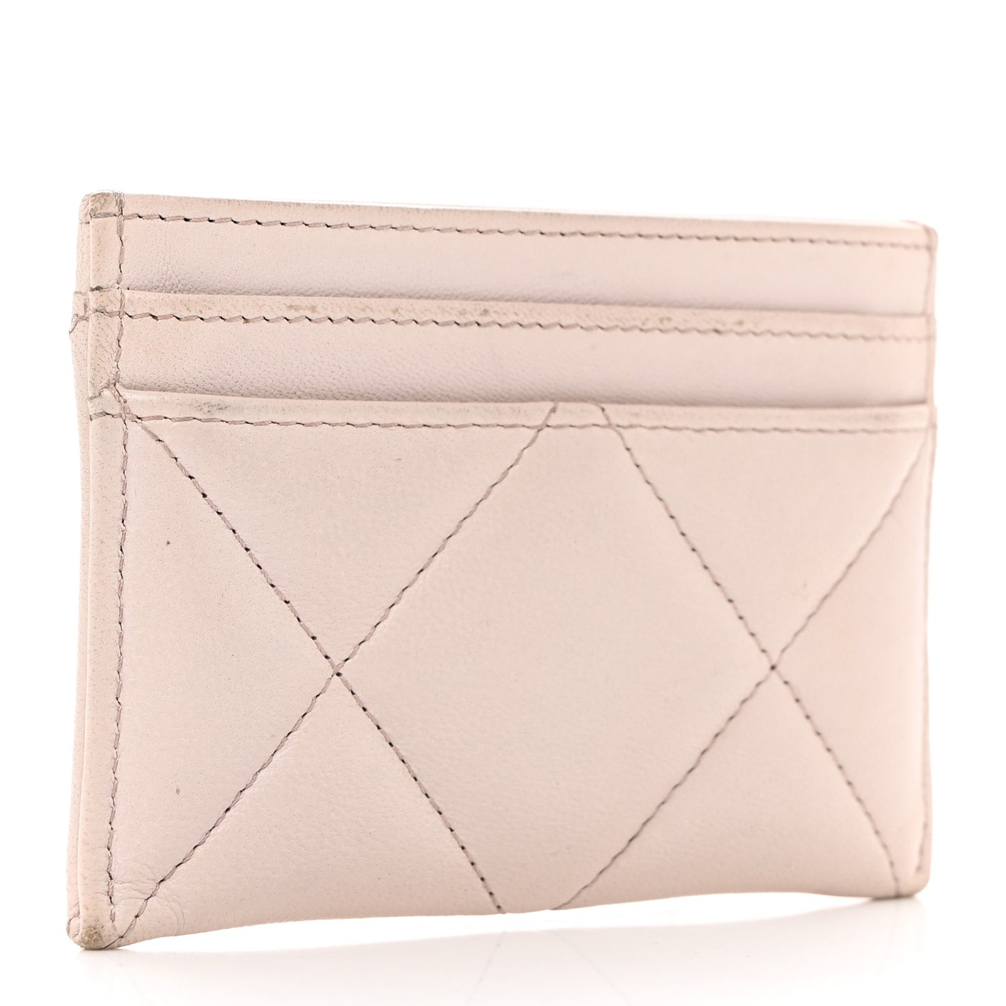 Lambskin Quilted Chanel 19 Card Holder Light Pink