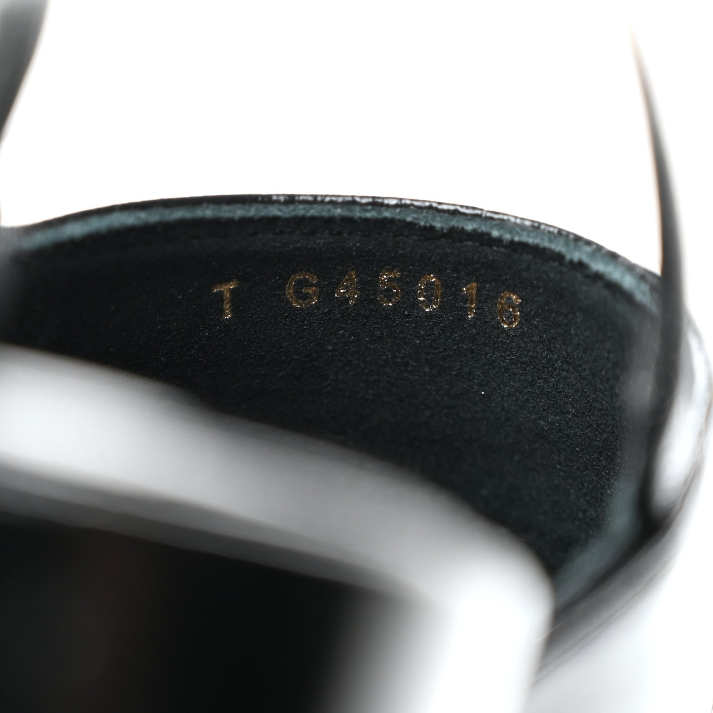 Crumpled Patent Lambskin Platform Sandals 37 Black