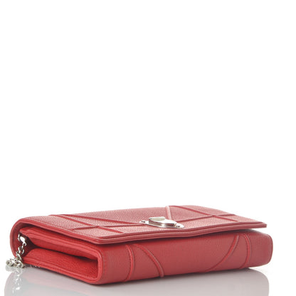 Christian Dior Grained Calfskin Diorama Croisiere Chain Wallet Rouge Vif 4 of 10