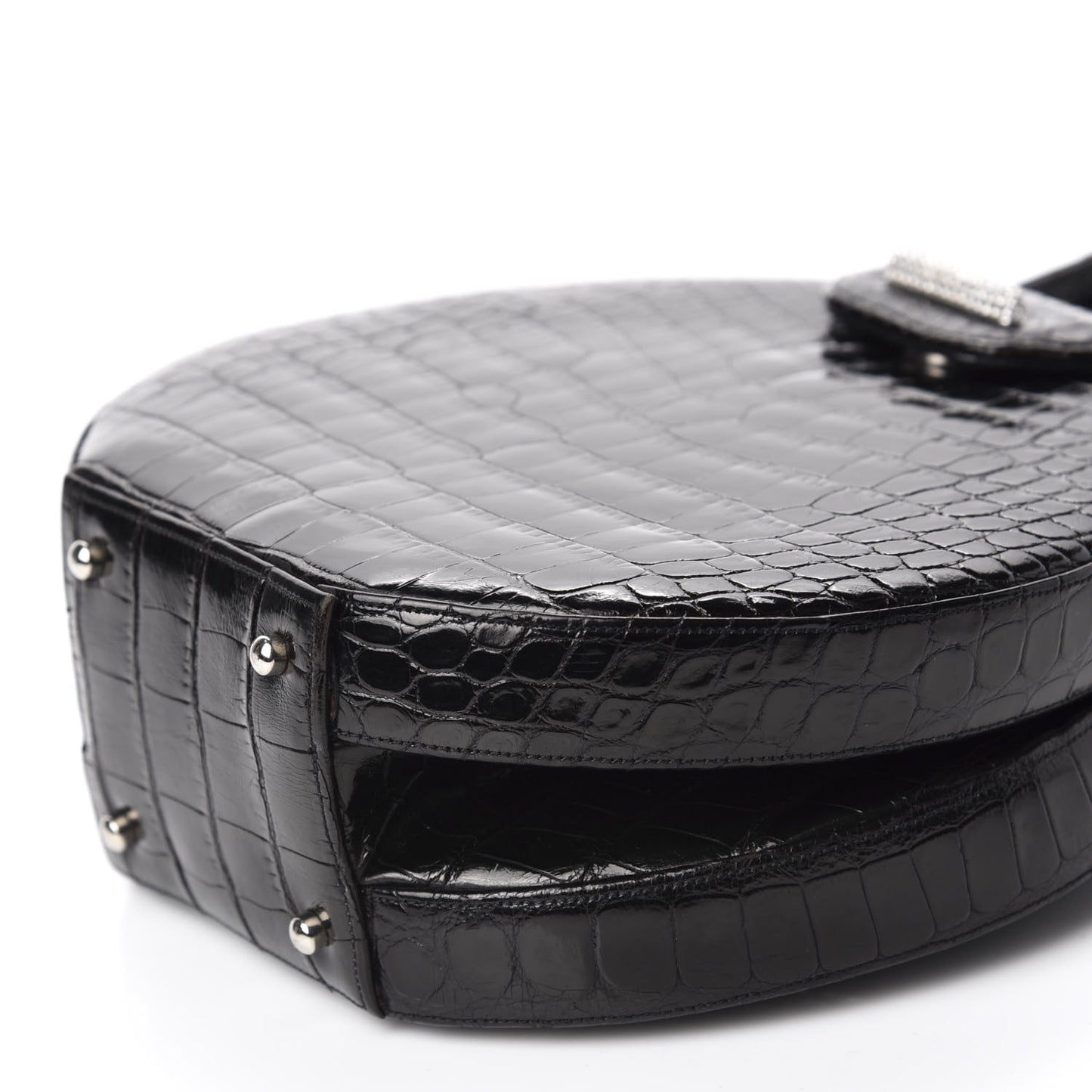 Crocodile Crystal Evening Bag Black