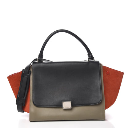 Celine Smooth Calfskin Suede Medium Tri-Color Trapeze Orange 1 of 8