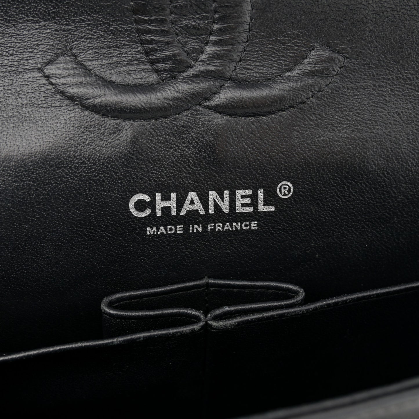 Patent Quilted Medium Double Flap Black