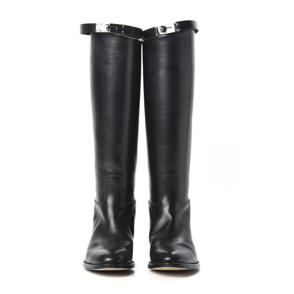 Hermes Box Kelly Jumping Boots 37.5 Black 3 of 9