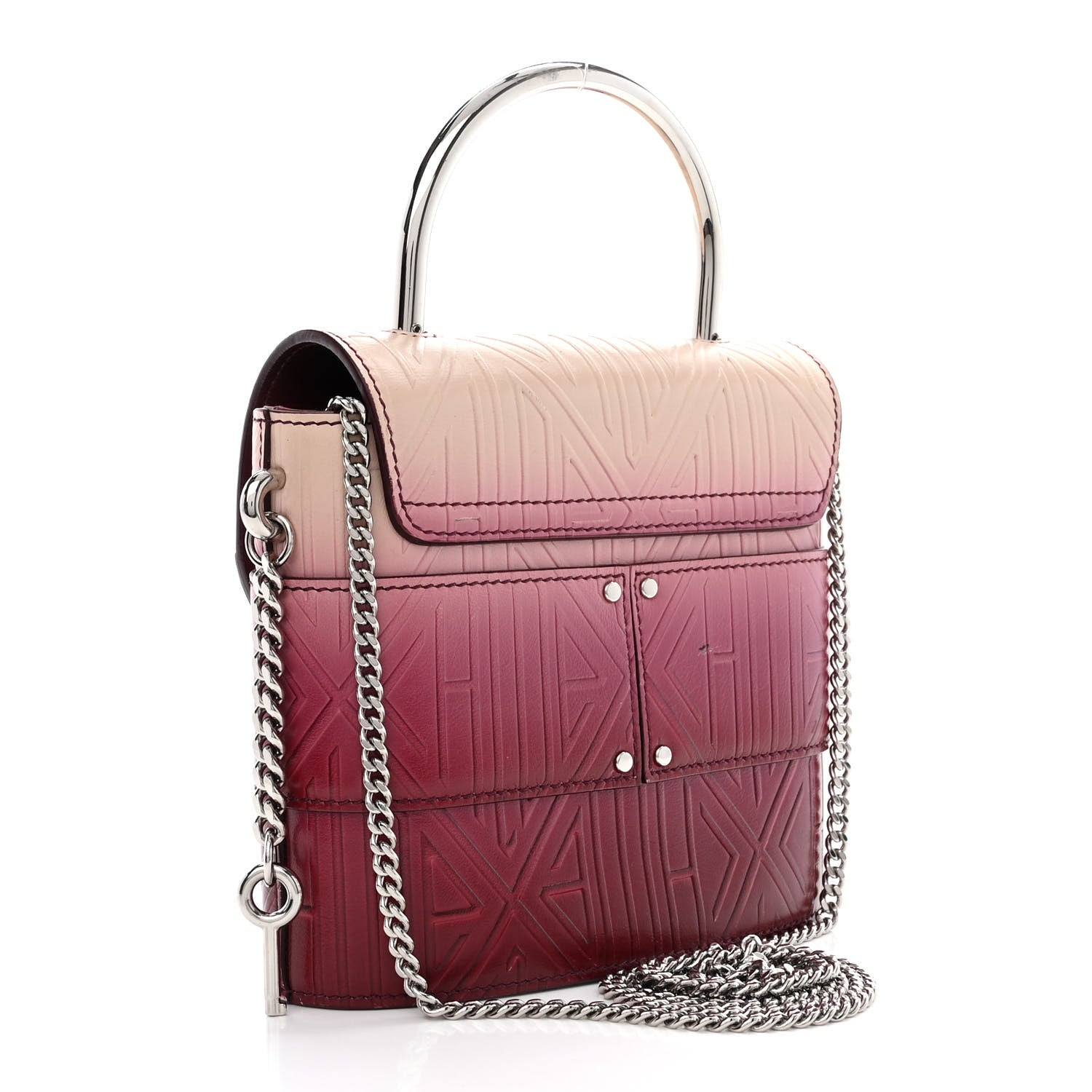 Chloe Calfskin Embossed Small Aby Lock Brown Purple 3 of 13