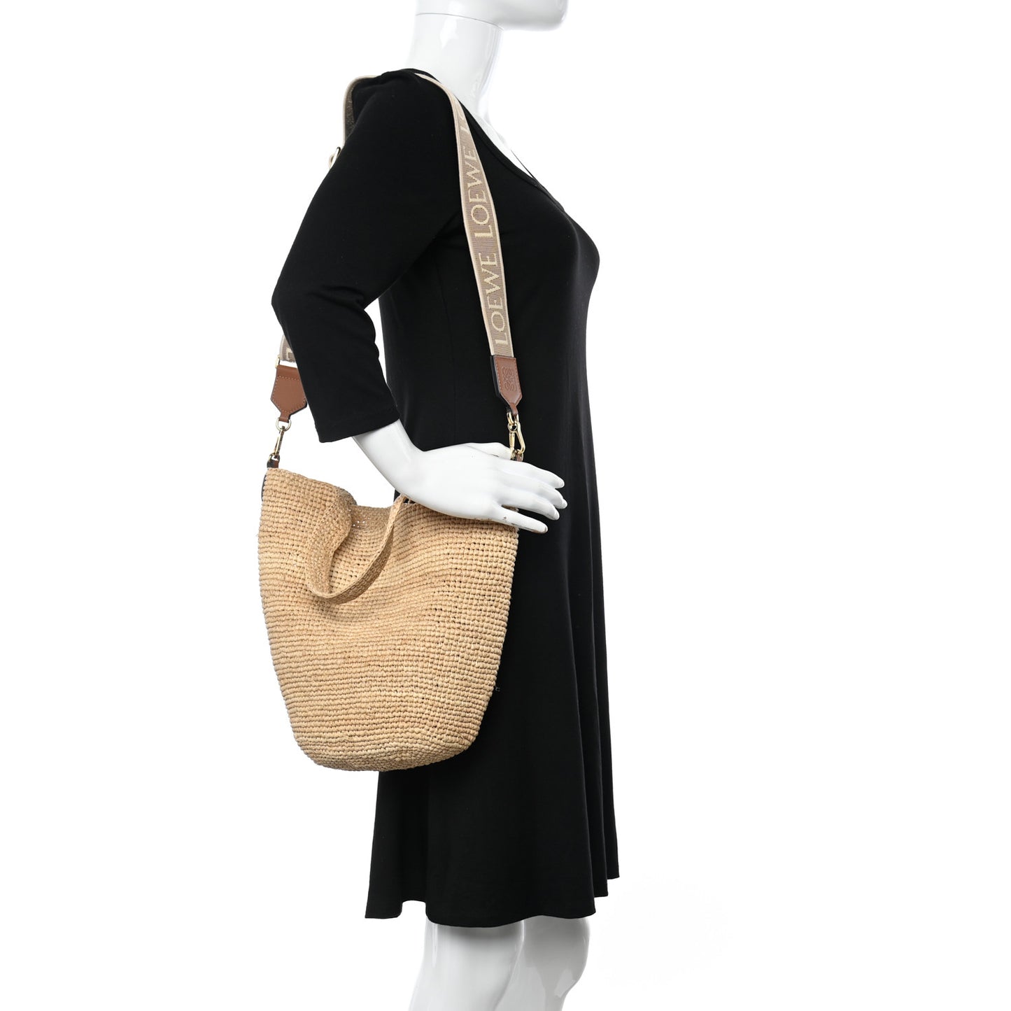 Raffia Mini Slit Tote Bag Natural Tan
