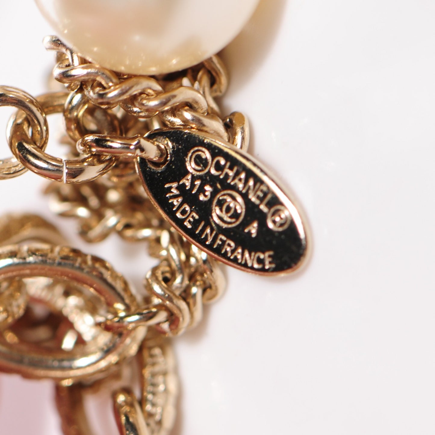 Gripoix Crystal Pearl Tweed Medallion Necklace Gold