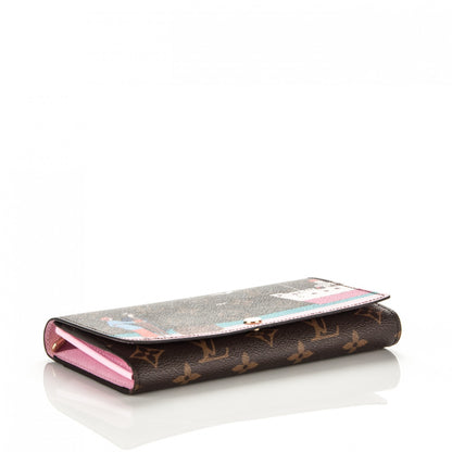Louis Vuitton Monogram 2016 Christmas Animation Sarah Wallet Rose Ballerine 4 of 7