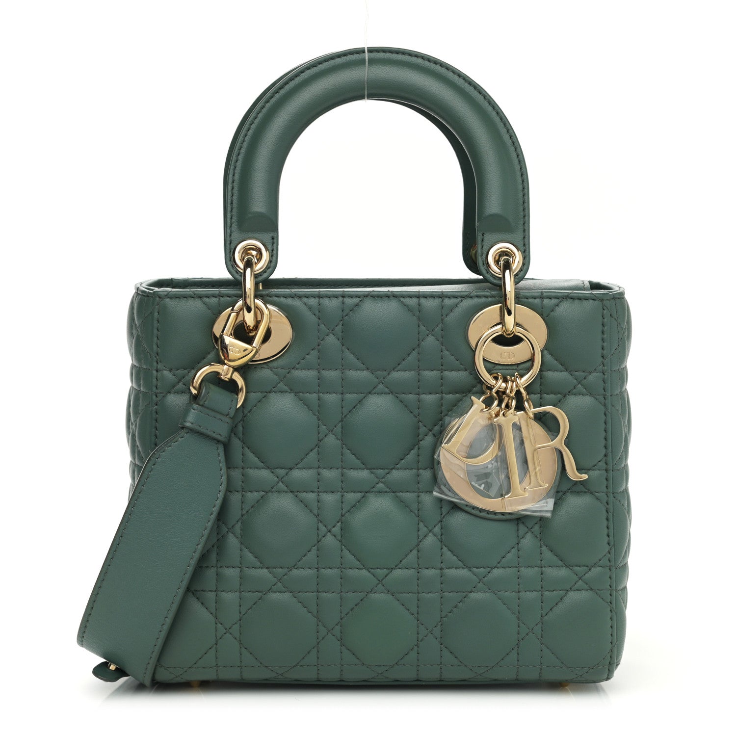 Christian Dior Lambskin Cannage Small My ABCDior Lady Dior Cedar Green 1 of 12