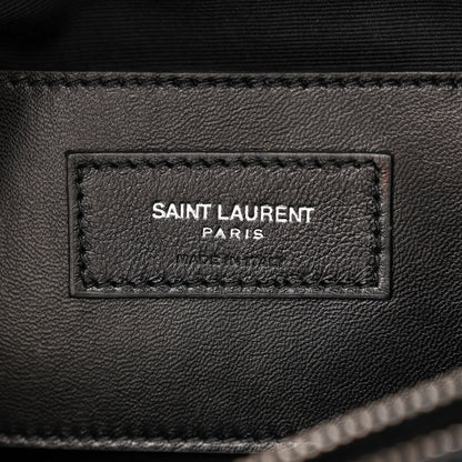 Saint Laurent SAINT LAURENT Calfskin Mixed Matelasse Triquilt Large Monogram Envelope Satchel Deep Marine 6 of 19
