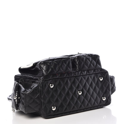 Chanel Calfskin Quilted Large Cambon Multipocket Reporter Black White 4 of 11
