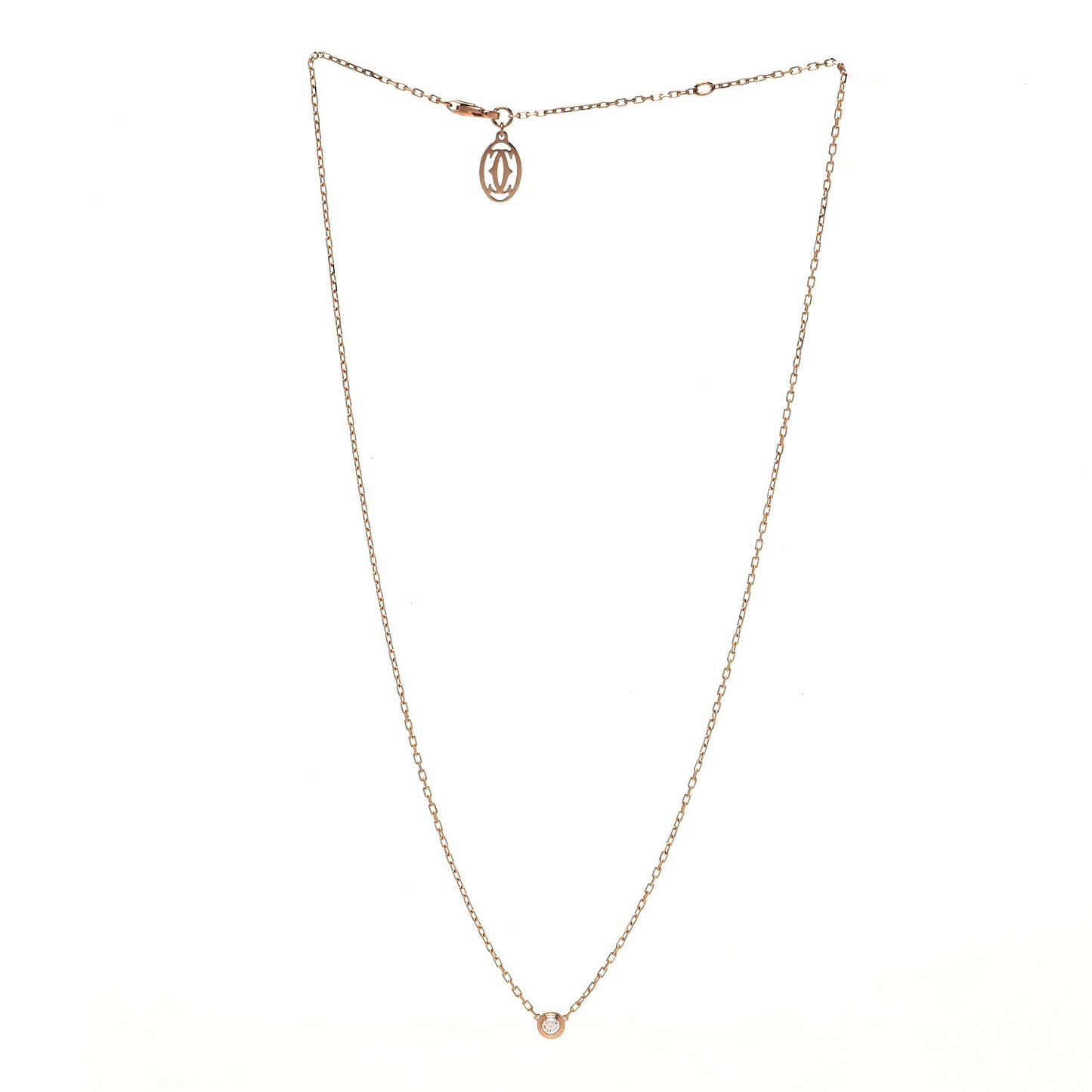 18K Pink Gold Diamond SM D'Amour Pendant Necklace