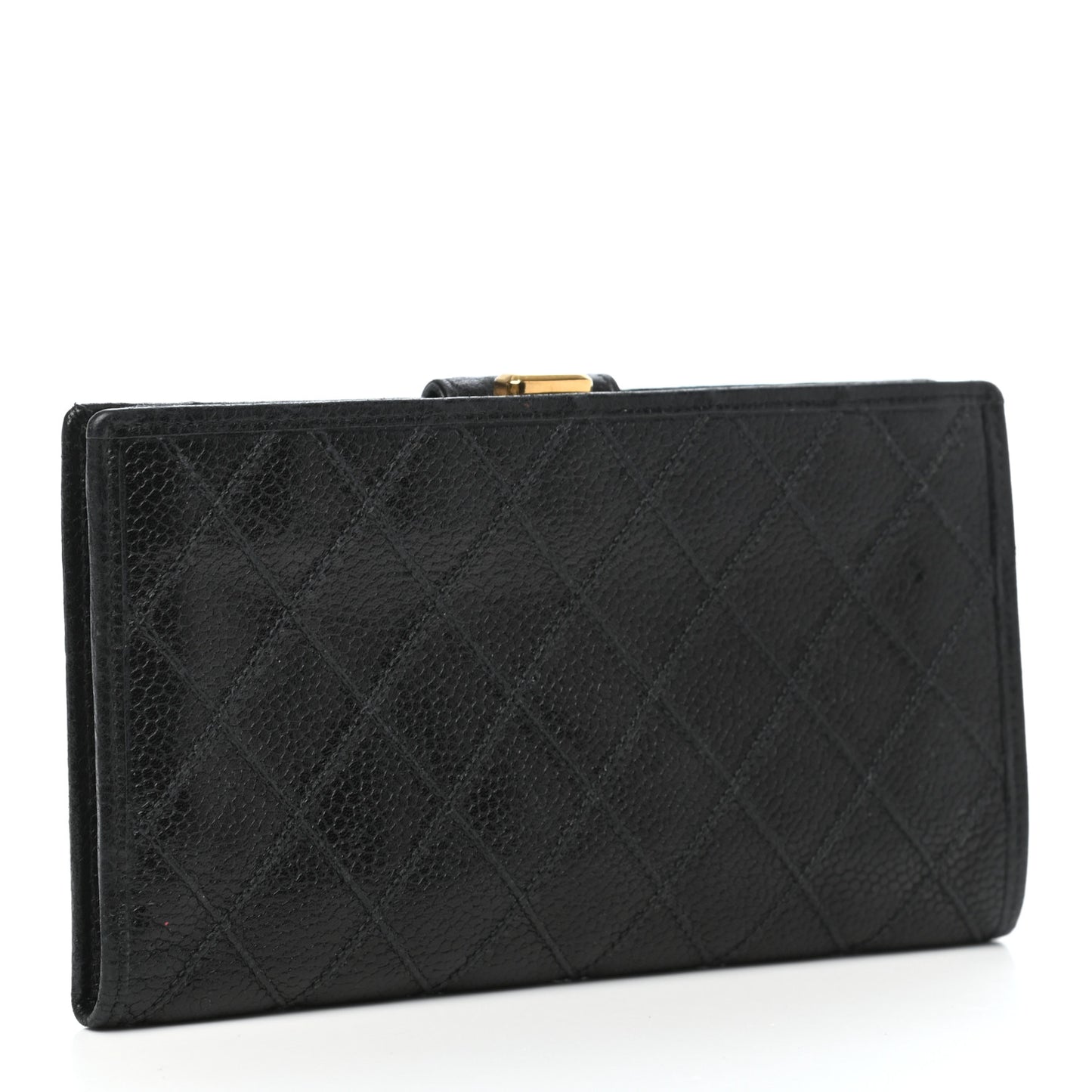 Caviar Stitched French Wallet Black